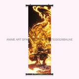 Demon Slayer: Kimetsu No Yaiba Wall Art Canvas Scrolls Pictures Hanging Painting Anime Rengoku Kyoujurou Home Decor Print Poster