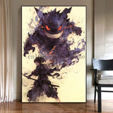 Pokemon Anime Figures Ink Painting Painting Canvas Painting Gengar Posters Prints Wall Art Picture for Living Room Children Gift