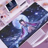 Anime Cute Columbina Mousepad Non-slip Rubber Gaming Genshin Impact Mouse Pad Keyboard Mat Computer PC Laptop Pad XXL Desk Mat