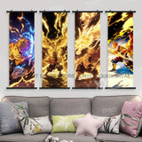 Demon Slayer: Kimetsu No Yaiba Wall Art Canvas Scrolls Pictures Hanging Painting Anime Rengoku Kyoujurou Home Decor Print Poster