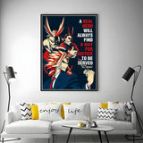 My H-hero A-academia all might anime Poster Versatile HD Waterproof Wall Art Self-Adhesive Decor for Any Space Ideal Gift