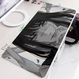 Black and White Anime Girl Table Mat Large Mouse Pad Office Keyboard Edge Locking Desk Mat Gaming Accessories Non-slip Mousepad