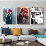 Popular Anime Chainsaw Man Makima Aesthetic Canvas Painting Poster Wall Art Picture Room Decoration
