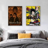 1PC Japanese Anime Attack On Titan Poster Self-adhesive Art Waterproof Paper Sticker Coffee House Bar Room Wall Decor