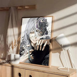 Anime Jujutsu Kaisen Mahito Poster Self-adhesive Art Waterproof Paper Sticker Coffee House Bar Room Wall Decor