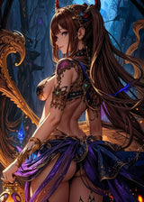 Fantasy Art Sexy Cartoon Animal Roleplay Anime Girl Dark Demon Witch Abstract Poster Canvas Painting Wall Art Picture Home De