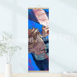 Chainsaw Man Anime Poster Wooden-framed Scroll Painting HD Quality Wall Art Retro Posters for Home Room Wall Decor