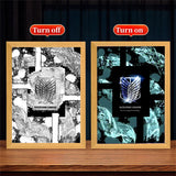 Anime Attack on Titan Night Light Painting Picture Frame Room Decor Home Wall Decorative Art For Bedroom Friends Gifts Moon Lamp