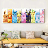 Pokemon Anime Eevee Evolution Umbreon Espeon Leafeon Canvas Painting Wall Art Poster Children Room Decor Mural Picture Cuadros