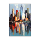 Handmade Oil Painting On Canvas Wall Art Decoration Abstract New York Urban Architecture For Home Living Room Decor Picture Rolled Frameless Unstretched Painting