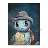 Pokmon Anime Character Pikachu Posters Van Gogh Museum Watercolor Canvas With HD Printed Wall art Pictures For Living Room Gifts