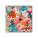 Handmade Oil Painting Canvas Wall Art Decoration Modern Peony Flower Abstract Square Home Dining Room Bedroom Decor Rolled Frameless Unstretched Painting