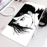 Black and White Anime Girl Table Mat Large Mouse Pad Office Keyboard Edge Locking Desk Mat Gaming Accessories Non-slip Mousepad