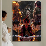 A-A-Attack On T-T-Titan S-s-Season Anime Painting Calligraphy HD Waterproof Canvas Poster Art: Aesthetic Wall Decor Home
