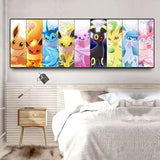 Pokemon Anime Eevee Evolution Umbreon Espeon Leafeon Canvas Painting Wall Art Poster Children Room Decor Mural Picture Cuadros