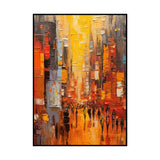 Modern Cityscape Hand Painted Minimal Art Acrylic Textured Abstract Painting Large Wall Art Pictures For Living Room Home Decor Bedroom