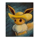 Pokmon Anime Character Pikachu Posters Van Gogh Museum Watercolor Canvas With HD Printed Wall art Pictures For Living Room Gifts