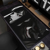 Gamer Mouse Pad Oni Devil Mask Rubber Mouse Mat Anime Girls Large Gaming Mousepad Game HD Print Keyboard Pad Non-Slip Desk Mat