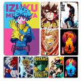 Japanese Anime My Hero Academia Wall Decorative Picture for Boy Room Metal Tin Sign Home Decor Wall Art Cafe Quality Posters