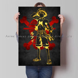 Japan Bandai Retro Anime Surrounding One Piece Luffy Art Canvas Painting Posters Print Mural Home Wall Aesthetic Room Decor