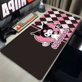 Kawaii Bow Extended Desk Mat PC Anime Sanrio Gamer Cabinet Keyboard Rug Kuromi Bunny Ears Mouse Pad Laptop Purple Skull Mousepad