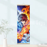 My Hero Academia Poster: Wooden-framed Scroll, HD Quality Wall Art, Wall Decoration for Game Rooms and Bedrooms