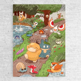 Anime Pokemon Canvas Painting Bulbasaur Charmander Squirtle Poster and Print Watercolor Wall Art Picture Home Decor Kids Gifts