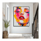 Handmade Oil Painting Canvas Wall Art Decoration Modern Abstract Knife Drawing  Human Face For Home Living Room Decor Rolled Frameless Unstretched Painting