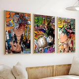 Anime My Hero Academia Poster Self-adhesive Wall Mural Art Waterproof Sticker For Bar Room Decor High Quality Print Gift