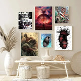 Popular Japanese Anime Attack on Titan Poster Wall Art for Picture Coffee House Bar Living Room Home Wall Decor Canvas Painting