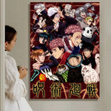 Dark Fantasy Anime J-Jujutsu K-Kaisen Painting Calligraphy HD Waterproof Canvas Art: Aesthetic Wall Decor Home,Bar & More