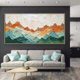 Undulating Mountains Abstract Landscape Hand Painted Oil Painting Textured Natural Scenery Canvas Wall Art Living Home Room Decoration