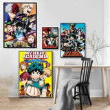 Anime M-My Hero AcademiaS High Quality Print Poster Waterproof Wall Art Movie Posters For Living Bedroom Retro Room Decor Gift