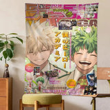 VIKAMA My Hero Academia Tapestry, Cartoon Anime Wall Hanging, Cute Home Decor for Living Room Bedroom, Large Wall Art Decor