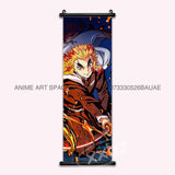 Demon Slayer Hanging Painting Home Decor Kamado Tanjirou Wall Art Anime Poster Uzui Tengen Canvas Scrolls Pictures Living Room