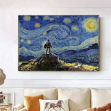 The Legend of Zelda Poster Van Gogh Starry Night Canvas Painting Japanese anime game  Wall Art Living Room Decor Home Decor