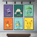 Anime Pokemon Pikachu Squirtle Charizard Poster HD Canvas Painting Home Modern Living Room Painting Wall Art Decoration Painting