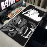Mouse Pad PC Anime Sexy Girls Keyboard Rug Black and White Manga Mousepad Laptop Gaming Desk Mat XXL Devil Oni Mask Soft Carpet