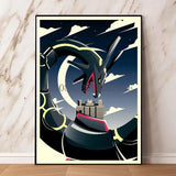 Japanese Classic Anime Pokemon Canvas Painting Lugia Ho-Oh HD Poster and Print Watercolor Wall Art Picture Home Decor Kids Gifts