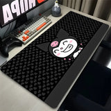 Kawaii Bow Extended Desk Mat PC Anime Sanrio Gamer Cabinet Keyboard Rug Kuromi Bunny Ears Mouse Pad Laptop Purple Skull Mousepad