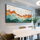 Undulating Mountains Abstract Landscape Hand Painted Oil Painting Textured Natural Scenery Canvas Wall Art Living Home Room Decoration