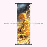 Demon Slayer: Kimetsu No Yaiba Wall Art Canvas Scrolls Pictures Hanging Painting Anime Rengoku Kyoujurou Home Decor Print Poster
