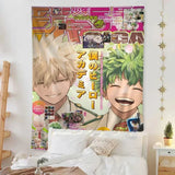VIKAMA My Hero Academia Tapestry, Anime Wall Art, Cute Cartoon Print, Perfect for Bedroom, Living Room, Dorm Decor