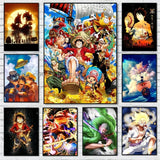 Japan Bandai Retro Anime Surrounding One Piece Luffy Art Canvas Painting Posters Print Mural Home Wall Aesthetic Room Decor