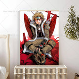 Anime My Hero Academia Hawks Classic Anime Poster Self-adhesive Art Waterproof Paper Sticker Coffee House Bar Room Wall Decor