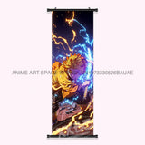 Demon Slayer: Kimetsu No Yaiba Wall Art Canvas Scrolls Pictures Hanging Painting Anime Rengoku Kyoujurou Home Decor Print Poster