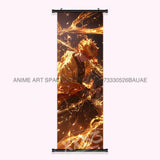Demon Slayer: Kimetsu No Yaiba Wall Art Canvas Scrolls Pictures Hanging Painting Anime Rengoku Kyoujurou Home Decor Print Poster