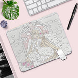 Sleepy Angel Pink Mouse Pad Anime Girl Gaming Keyboard Pads Gaming Accessories Thickened HD Desk mat Lock Edge Rubber Mousepad
