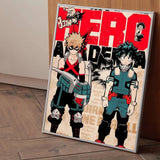 Vintage My H-Hero Academia Anime   posters Self-adhesive Paper Print Home Living Room Bedroom Entrance Bar Cafe Art