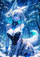 Fantasy Art Sexy Cartoon Animal Roleplay Anime Girl Dark Demon Witch Abstract Poster Canvas Painting Wall Art Picture Home De